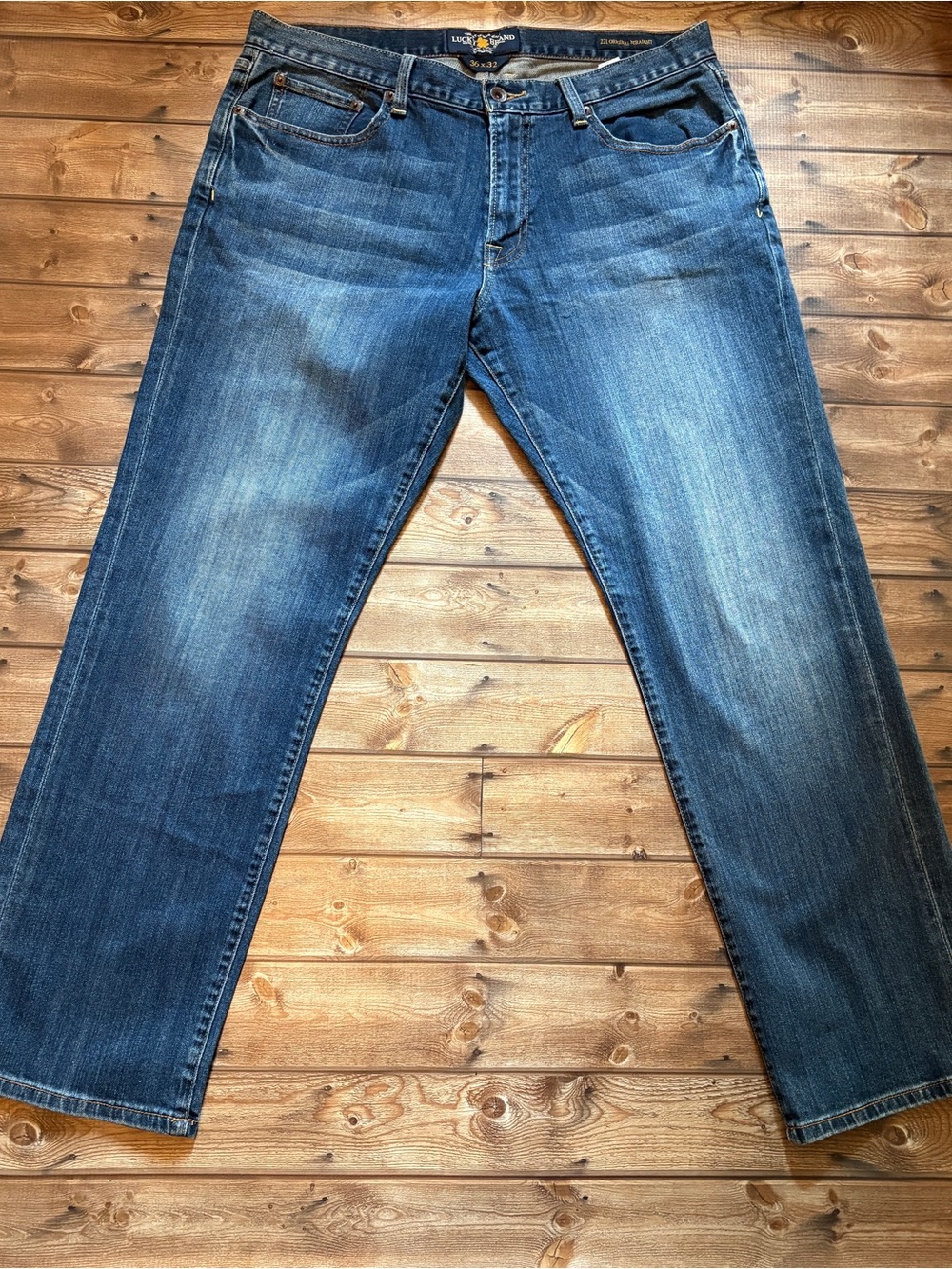 Lucky Brand 221 Original Straight Jeans Men’s 36x32 Medium Wash Straight Leg by